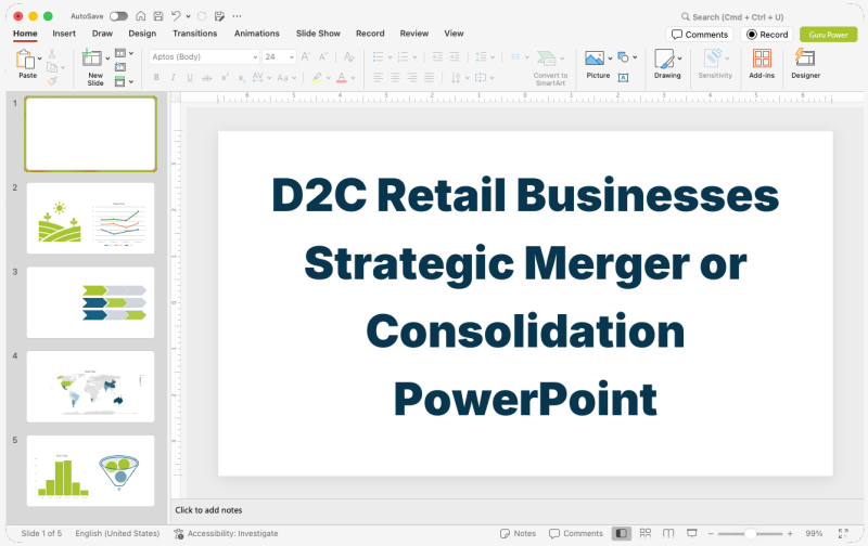 D2C Retail Businesses Strategic Merger or Consolidation PowerPoint