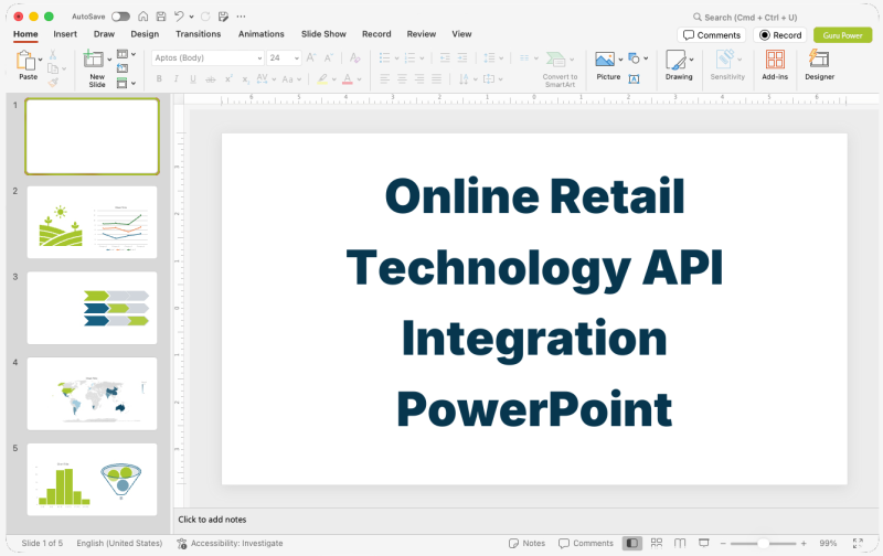Online Retail Technology API Integration PowerPoint