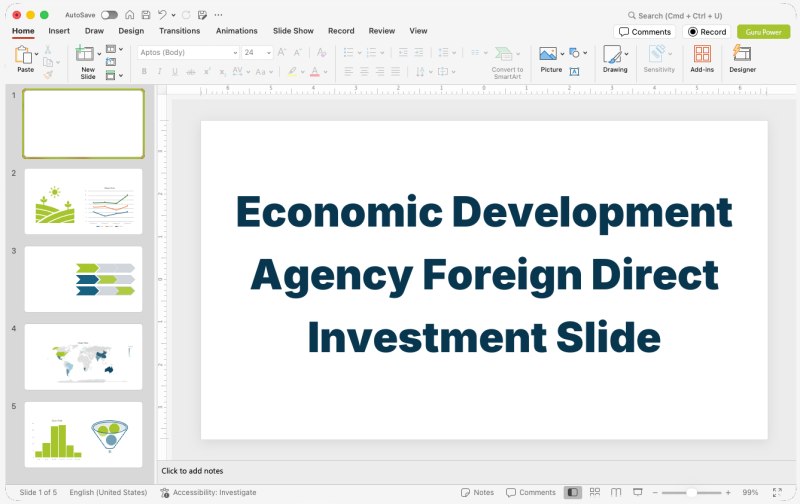 Economic Development Agency Foreign Direct Investment Slide-Deck