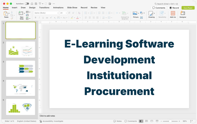 E-Learning Software Development Institutional Procurement Pitch Deck