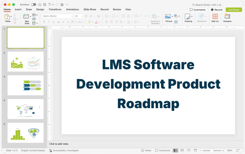 LMS Software Development Product Roadmap Presentation