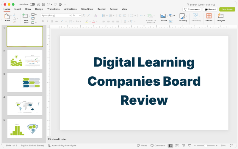 Digital Learning Companies Board Review Deck