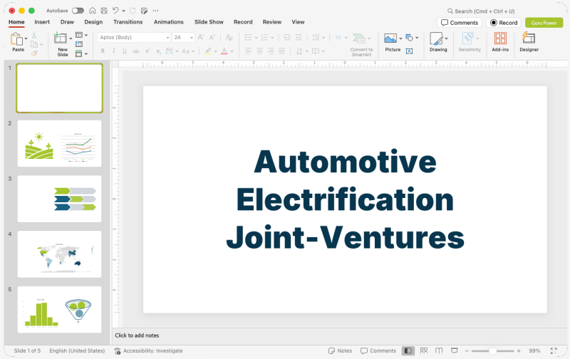 Automotive Electrification Joint-Ventures Proposal Presentation