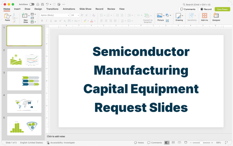 Semiconductor Manufacturing Capital Equipment Request Slides