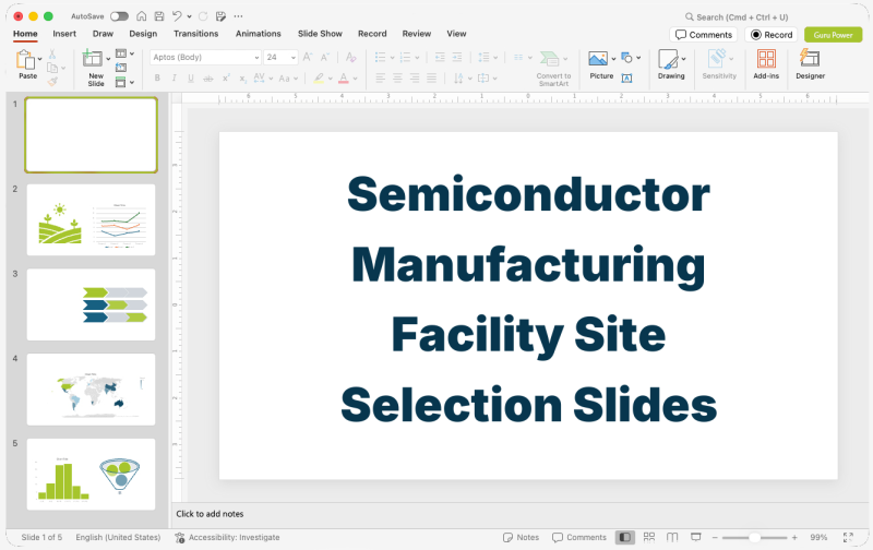 Semiconductor Manufacturing Facility Site Selection Slides