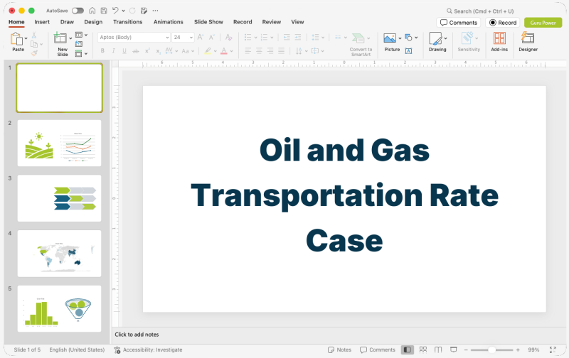 Oil and Gas Transportation Rate Case Presentation