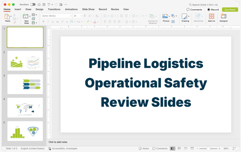 Pipeline Logistics Operational Safety Review Slides