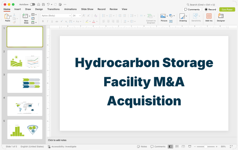 Hydrocarbon Storage Facility M&A Acquisition Pitch-Deck
