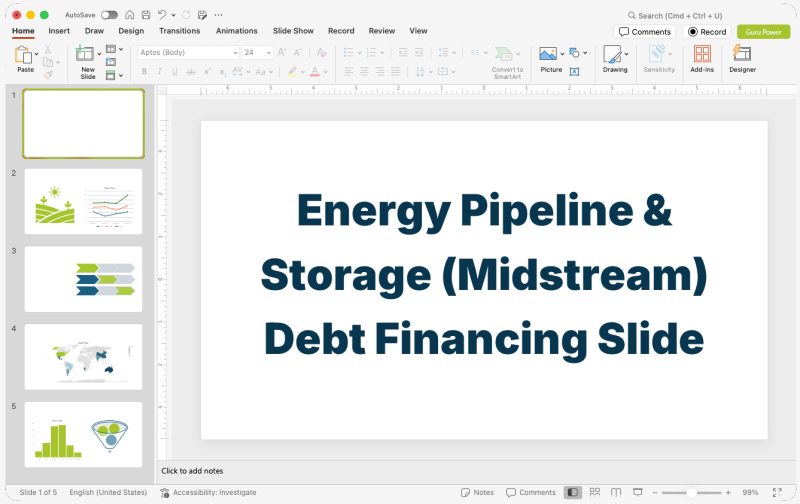 Energy Pipeline & Storage (Midstream) Debt Financing Slide-Deck