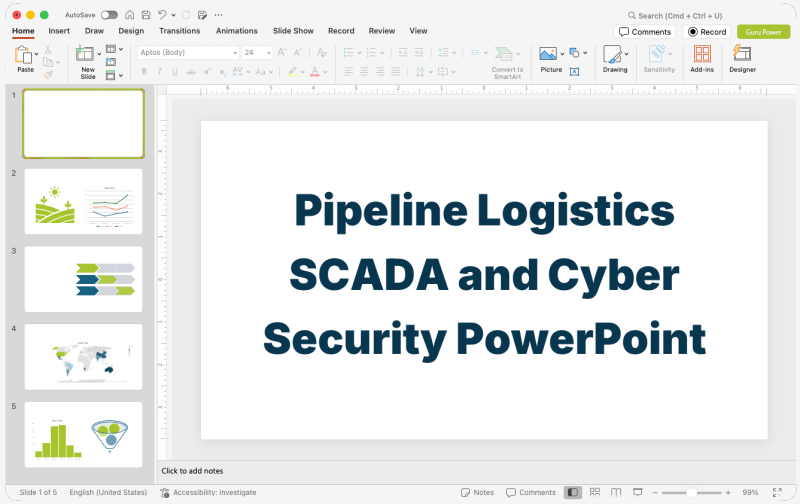Pipeline Logistics SCADA and Cyber Security PowerPoint
