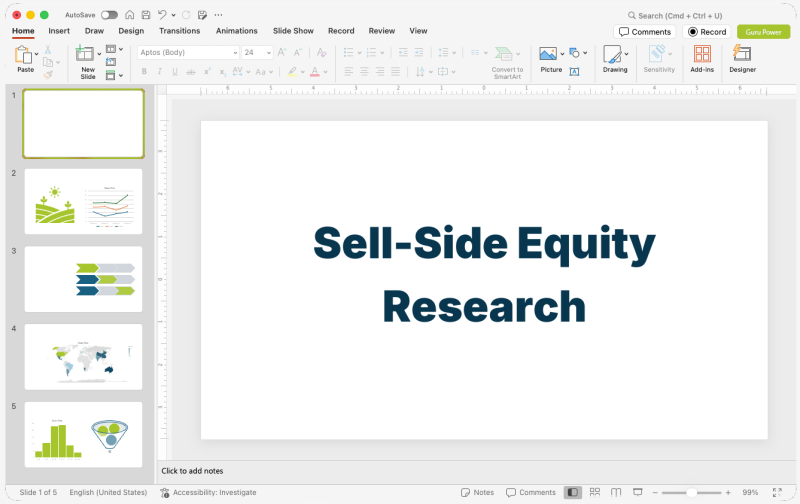 Sell-Side Equity Research Presentation