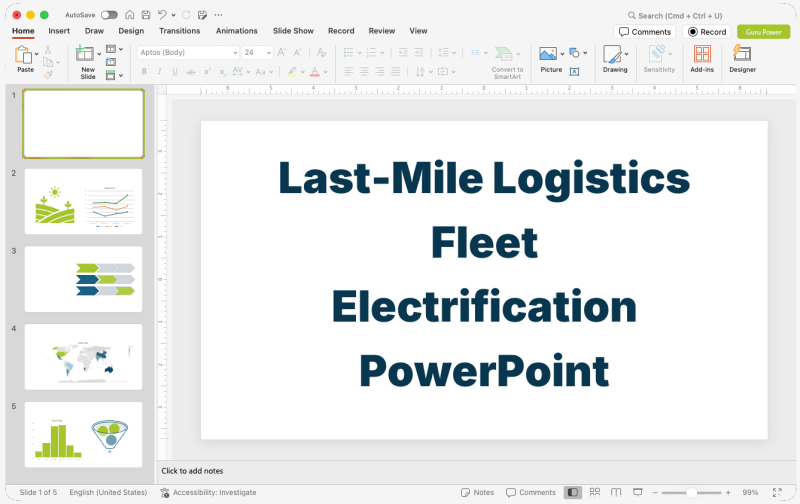Last-Mile Logistics Fleet Electrification PowerPoint