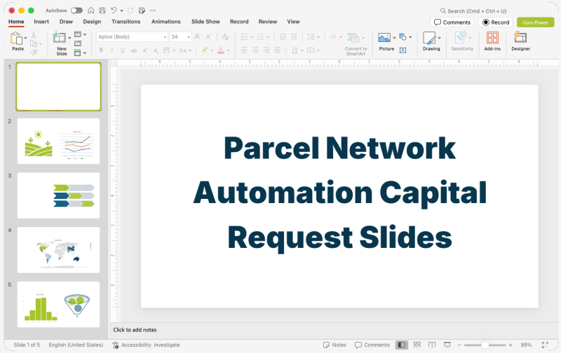 Parcel Network Automation Capital Request Slides
