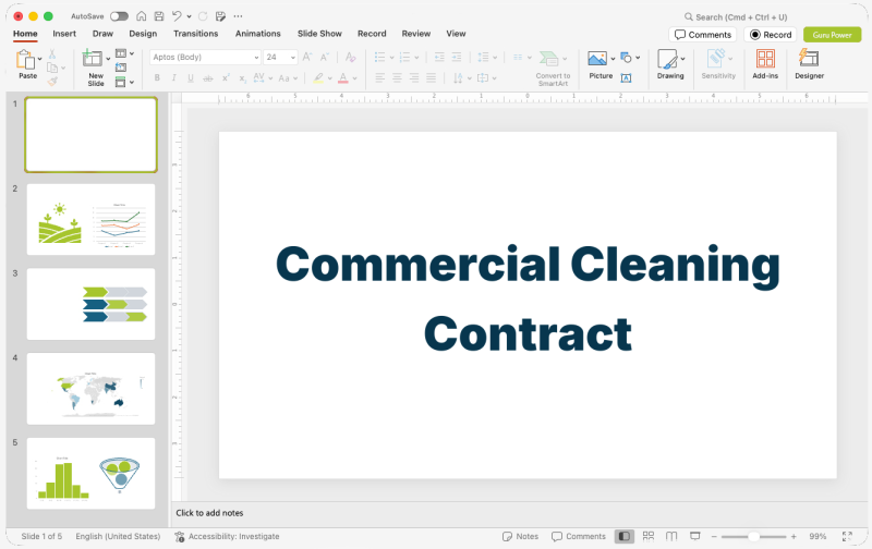 Commercial Cleaning Contract Proposal Pitch-Deck