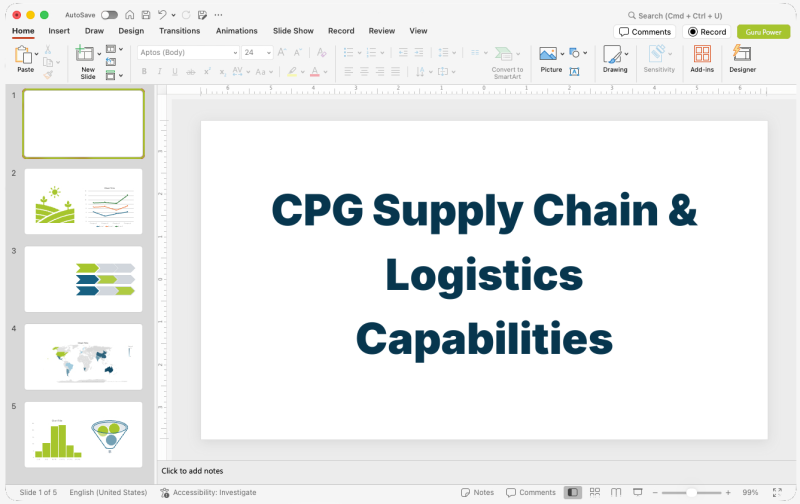 CPG Supply Chain & Logistics Capabilities Presentation