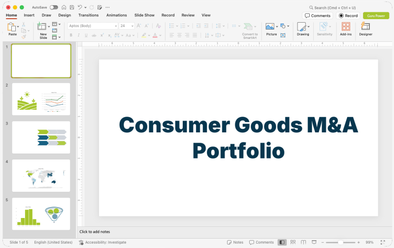 Consumer Goods M&A Portfolio Presentation