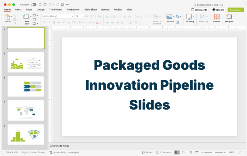 Packaged Goods Innovation Pipeline Slides
