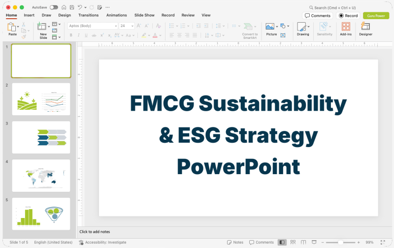 FMCG Sustainability & ESG Strategy PowerPoint