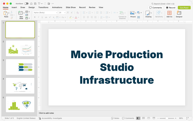 Movie Production Studio Infrastructure Pitch-Deck
