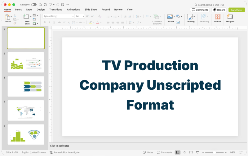 TV Production Company Unscripted Format Deck