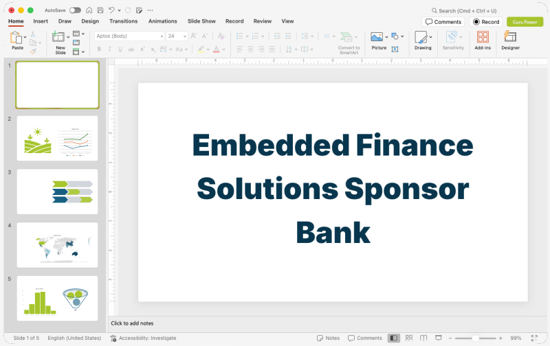 Embedded Finance Solutions Sponsor Bank Deck