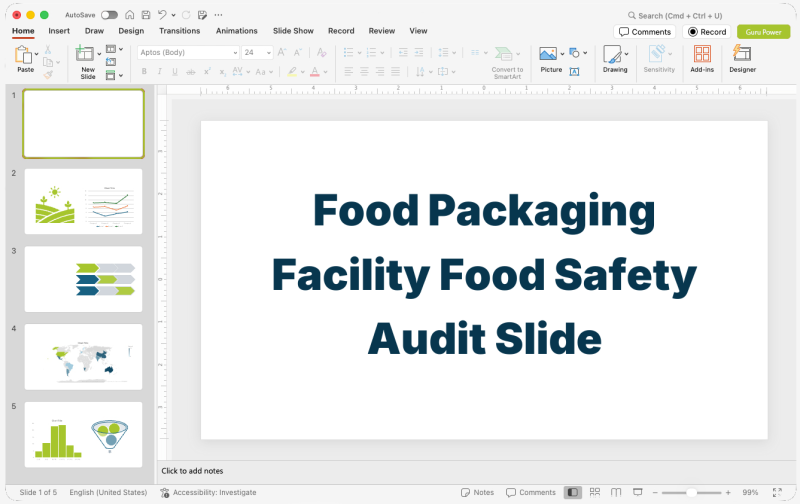 Food Packaging Facility Food Safety Audit Slide-Deck