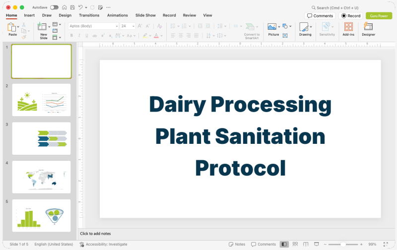 Dairy Processing Plant Sanitation Protocol Presentation