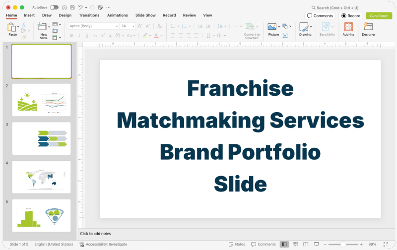 Franchise Matchmaking Services Brand Portfolio Slide-Deck