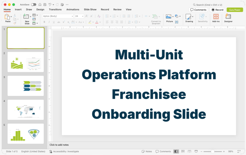 Multi-Unit Operations Platform Franchisee Onboarding Slide-Deck