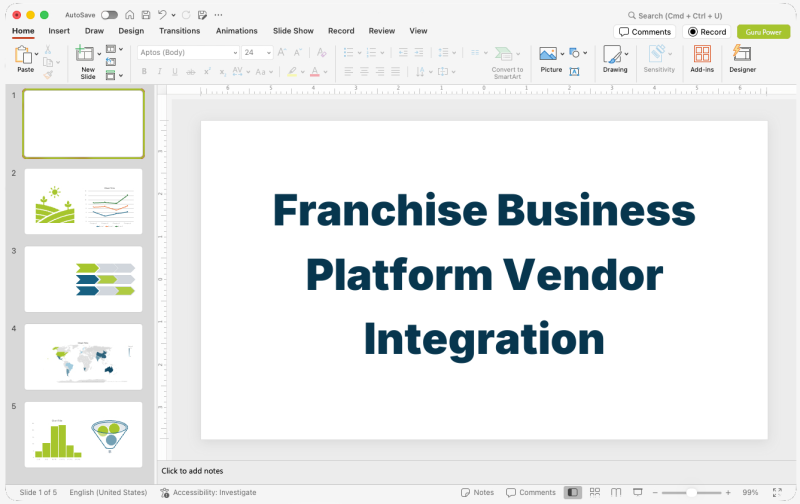 Franchise Business Platform Vendor Integration Presentation