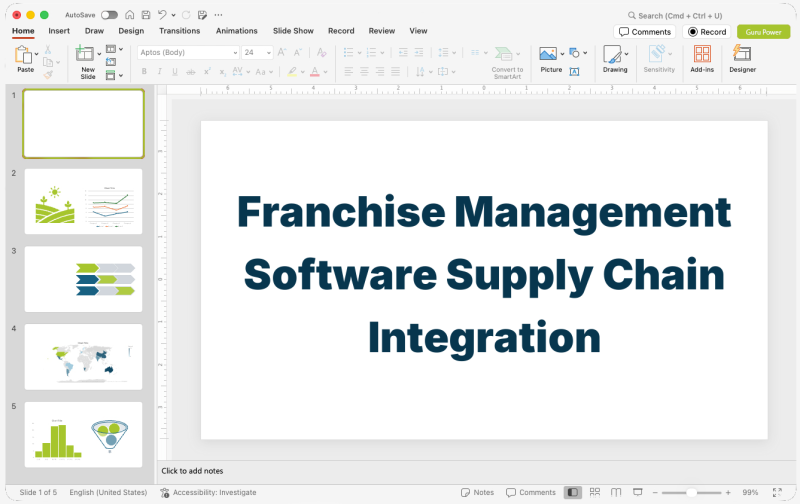 Franchise Management Software Supply Chain Integration Presentation