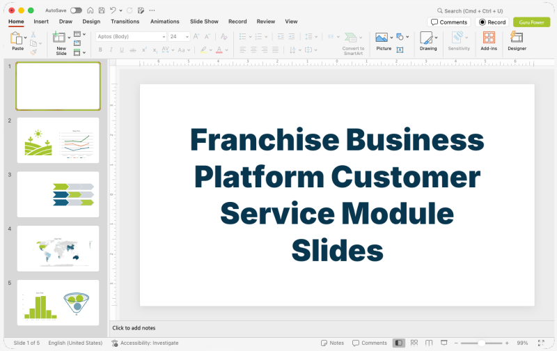 Franchise Business Platform Customer Service Module Slides
