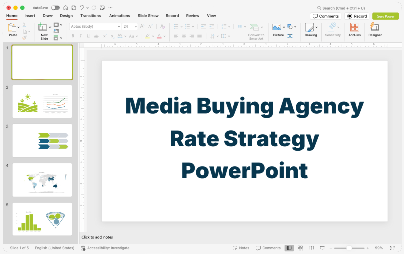 Media Buying Agency Rate Strategy PowerPoint