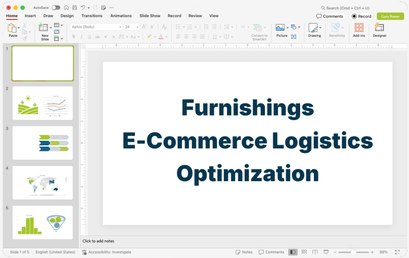 Furnishings E-Commerce Logistics Optimization Presentation