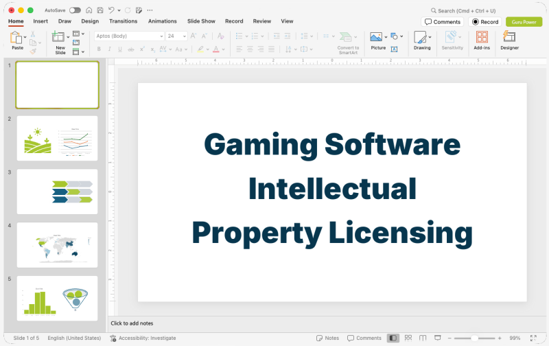 Gaming Software Intellectual Property Licensing Pitch-Deck