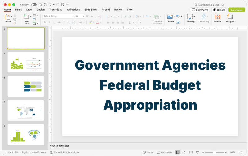 Government Agencies Federal Budget Appropriation Presentation
