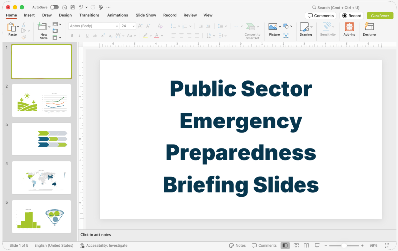 Public Sector Emergency Preparedness Briefing Slides