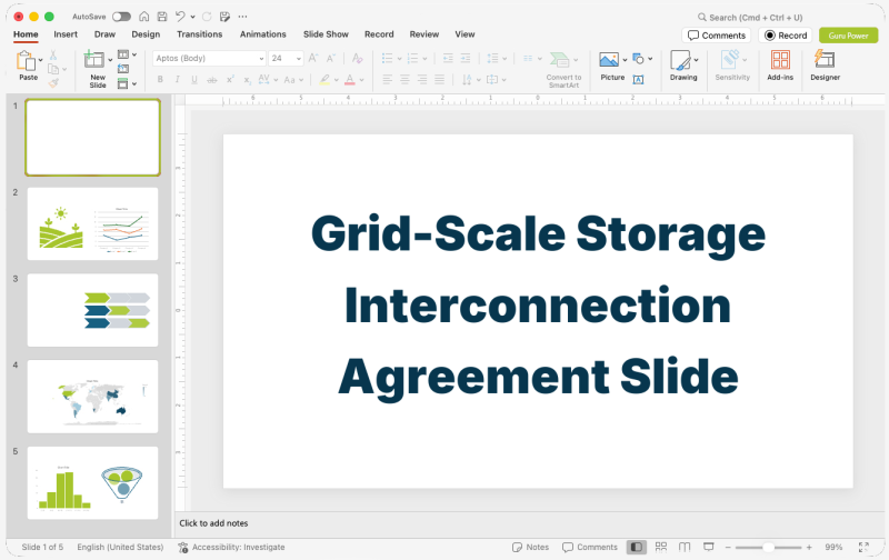 Grid-Scale Storage Interconnection Agreement Slide-Deck