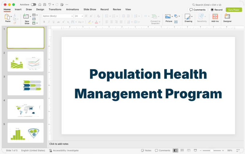 Population Health Management Program Pitch-Deck
