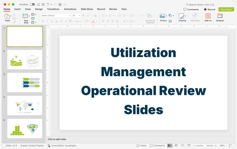 Utilization Management Operational Review Slides