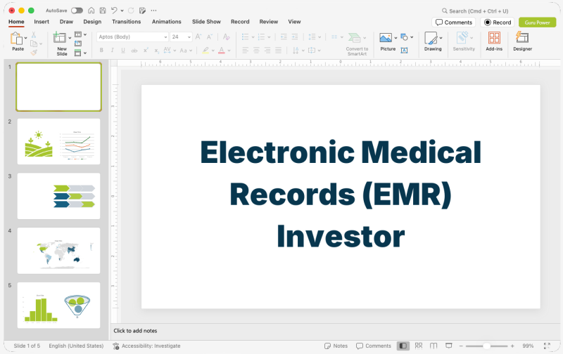 Electronic Medical Records (EMR) Investor Pitch-Deck