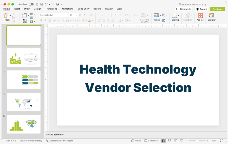 Health Technology Vendor Selection Presentation