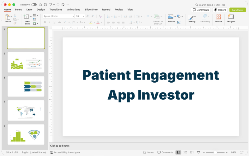 Patient Engagement App Investor Presentation