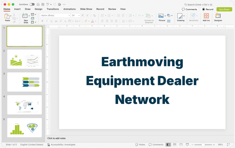 Earthmoving Equipment Dealer Network Pitch-Deck