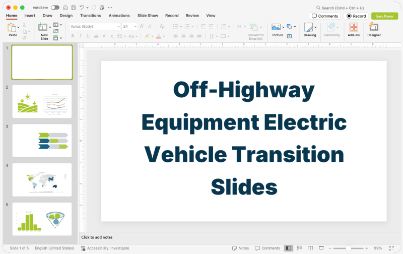 Off-Highway Equipment Electric Vehicle Transition Slides