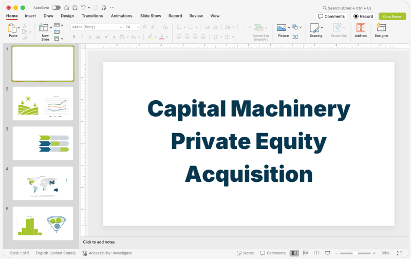 Capital Machinery Private Equity Acquisition Deck