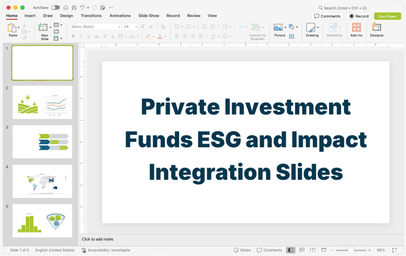 Private Investment Funds ESG and Impact Integration Slides