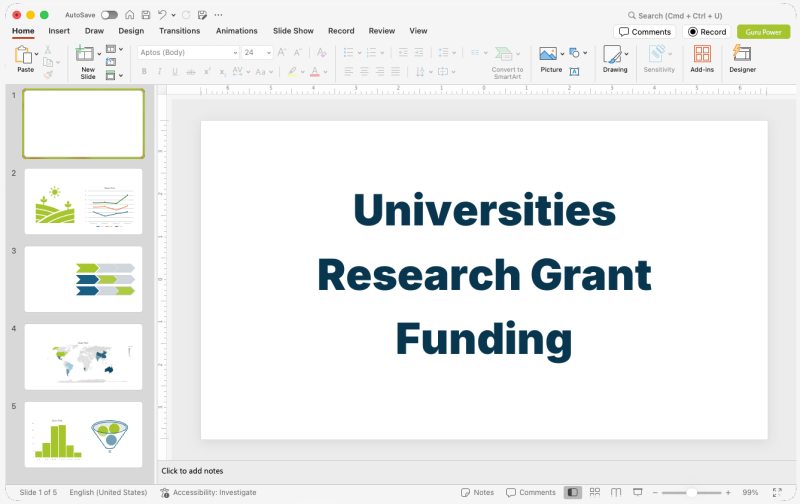 Universities Research Grant Funding Pitch-Deck
