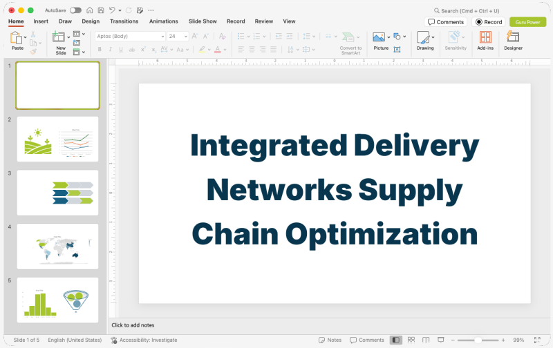 Integrated Delivery Networks Supply Chain Optimization Presentation