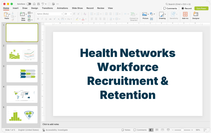 Health Networks Workforce Recruitment & Retention Presentation